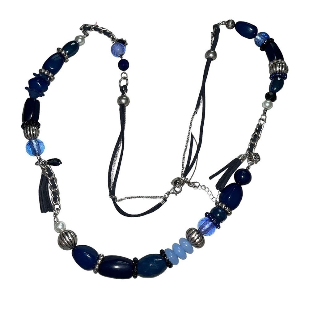 SHADES of blue beaded Necklace